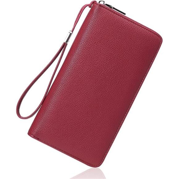 New Womens Wallet RFID Blocking Leather Zip Around Wallet Large Capacity - Picture 2 of 6